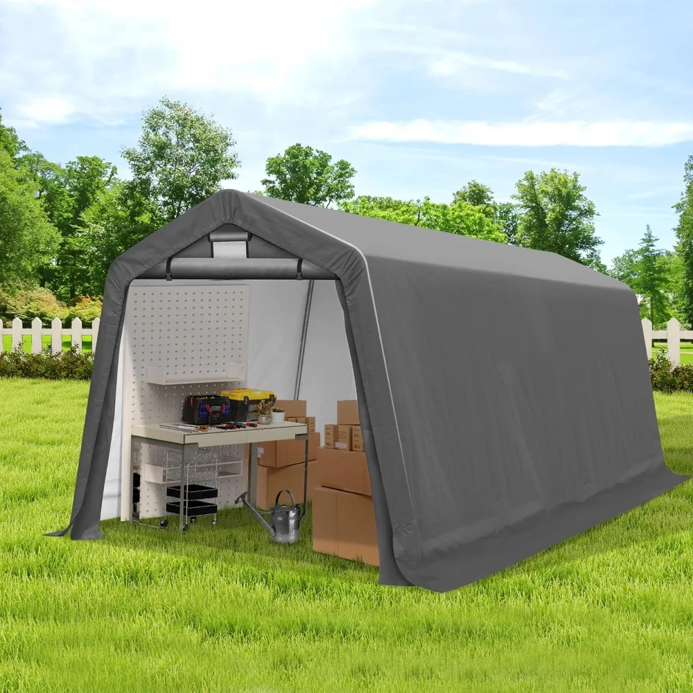 8' x 14' Outdoor Storage Shed - Heavy Duty Portable Shelter Carport with Ventilation Windows and Roll-up Doors, Customized
8' x 14' Outdoor Storage Shed - Heavy Duty Portable Shelter Carport with Ventilation Windows and Roll-up Doors, Customized