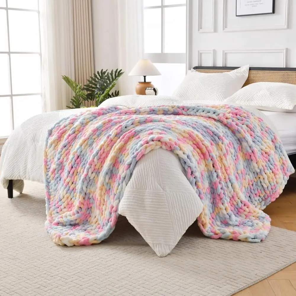 Ultra Soft Chunky Knit Blanket Throw -50 * 60"" Hand Knitted Warm Chenille Throw Blanket, Home Decor Soft Thi Yarn Cable Knit
Ultra Soft Chunky Knit Blanket Throw -50 * 60"" Hand Knitted Warm Chenille Throw Blanket, Home Decor Soft Thi Yarn Cable Knit