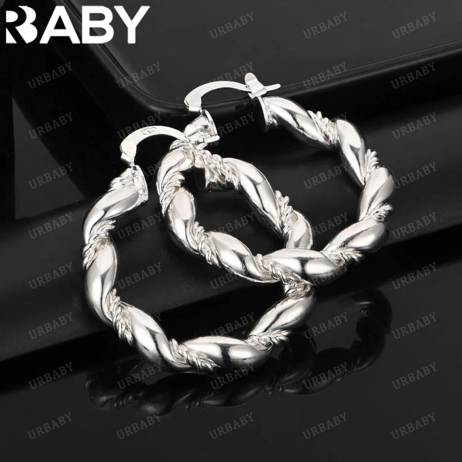 URBABY 925 Sterling Silver Spiral Circle Loop Earrings For Women Fashion Charm Jewelry Anniversary Gift Wedding Accessories
URBABY 925 Sterling Silver Spiral Circle Loop Earrings For Women Fashion Charm Jewelry Anniversary Gift Wedding Accessories