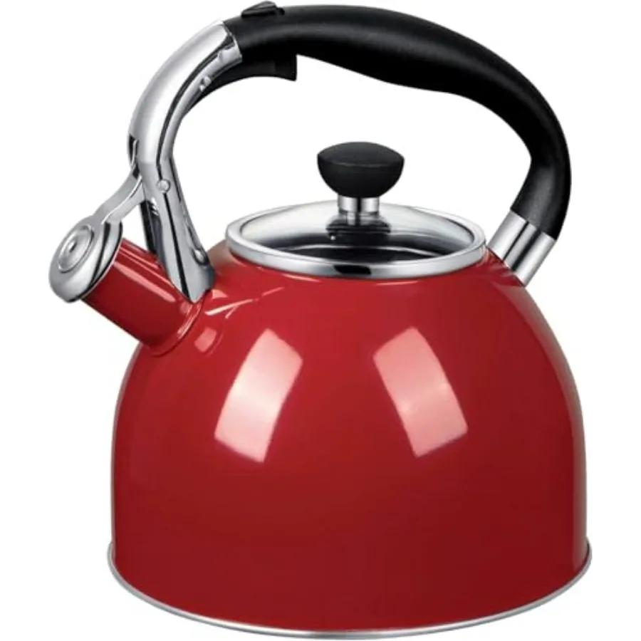 Whistling Tea Kettle: 2.5 Quart Stainless Steel Kettle for Stove Top with Capsule Bottom and Heat-resistant Glass Lid
Whistling Tea Kettle: 2.5 Quart Stainless Steel Kettle for Stove Top with Capsule Bottom and Heat-resistant Glass Lid
