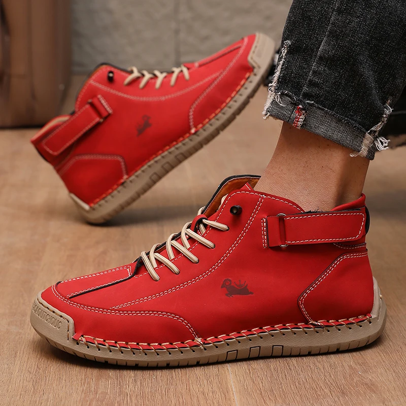 Men's Mid Top Boots Waterproof Casual Motorcycle Sneakers Flats Fashion Moccasins Tooling Shoes Luxury Footwear Plus Size 38-46
Men's Mid Top Boots Waterproof Casual Motorcycle Sneakers Flats Fashion Moccasins Tooling Shoes Luxury Footwear Plus Size 38-46
