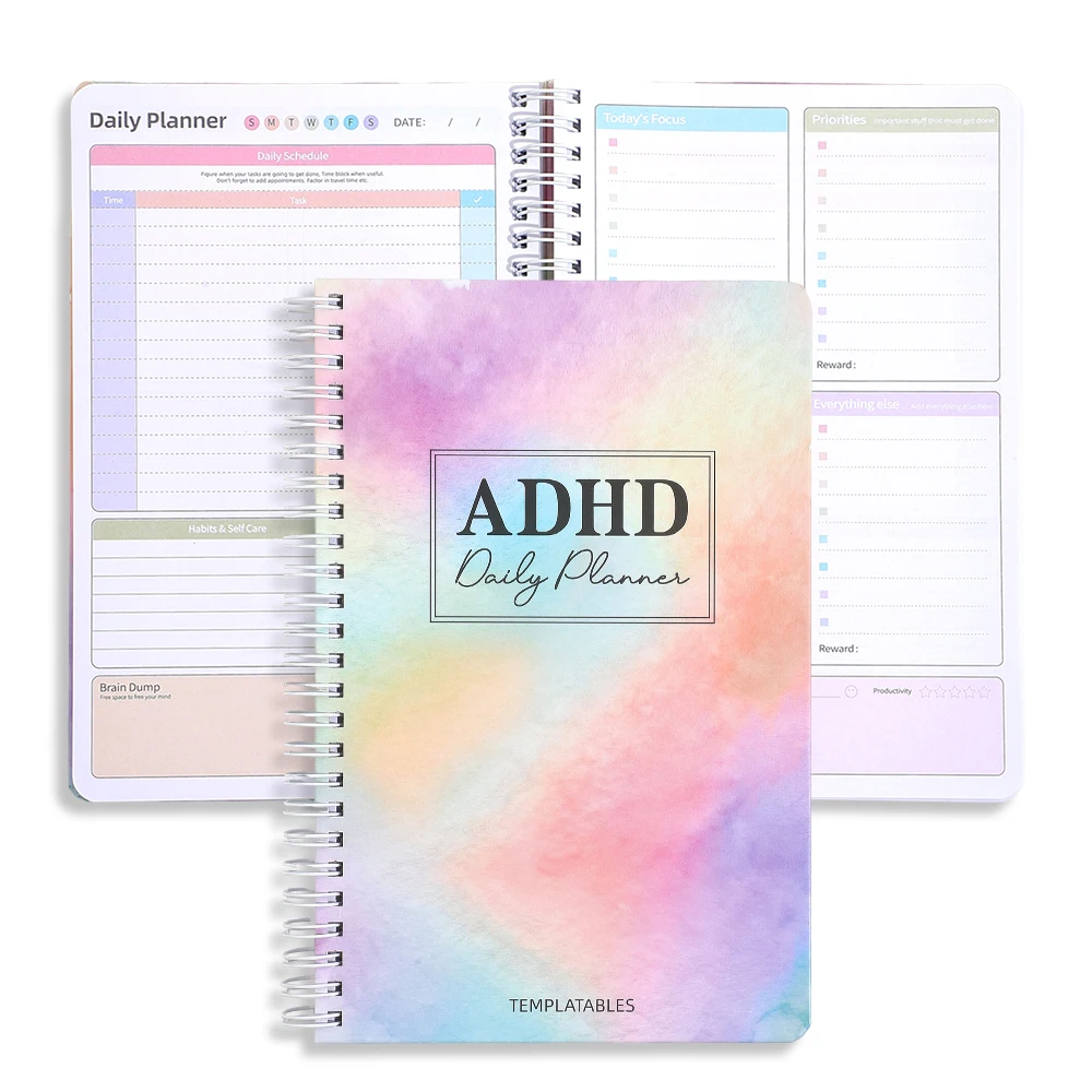 64 Sheets Undated ADHD Daily Focus Planner A5 Notebook with Stickers Multi-Color Pages for Neurodivergent Adults Students
64 Sheets Undated ADHD Daily Focus Planner A5 Notebook with Stickers Multi-Color Pages for Neurodivergent Adults Students
