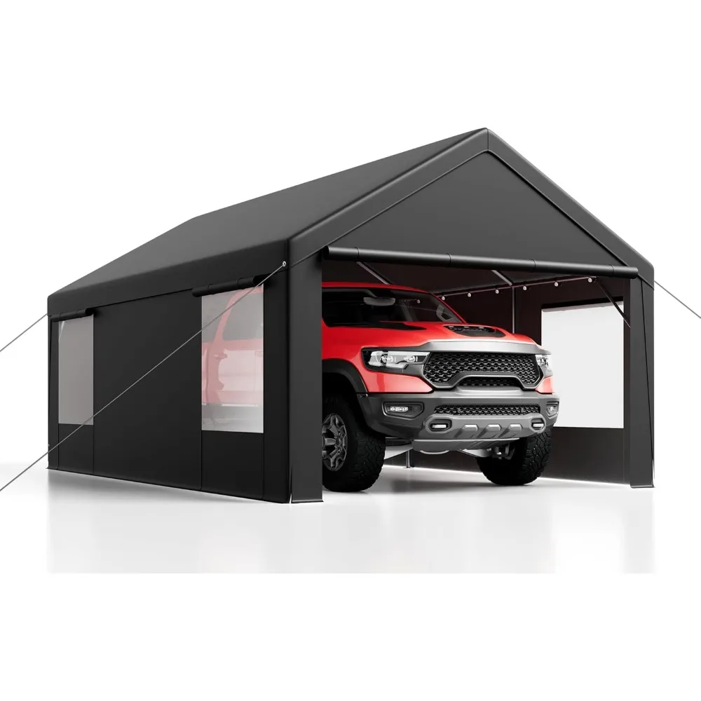 Carport with Roll-up Ventilated Windows, Portable Garage with Removable Sidewalls & Doors, 10'x 20' Carport
Carport with Roll-up Ventilated Windows, Portable Garage with Removable Sidewalls & Doors, 10'x 20' Carport