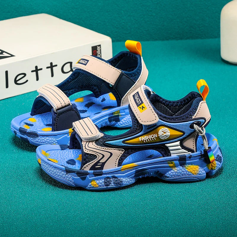 Детские модные спортивные сандалии с геометрическим узором, дышащие, износостойкие, мягкие, с регулируемой застежкой-липучкой, для мальчиков и девочек
Детские модные спортивные сандалии с геометрическим узором, дышащие, износостойкие, мягкие, с регулируемой застежкой-липучкой, для мальчиков и девочек