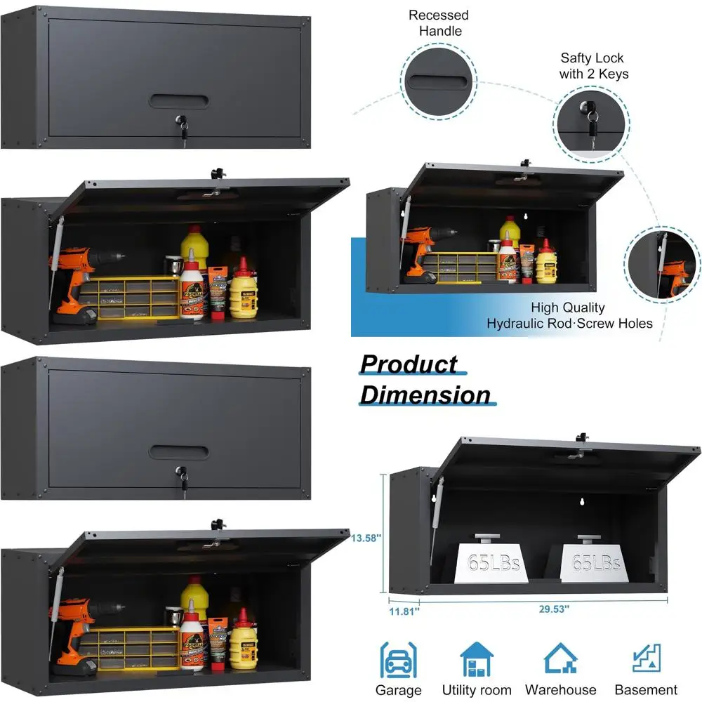 Heavy-Duty Lockable Metal Wall Cabinet for Garage, Kitchen, or Warehouse Storage with UP Lip Door
Heavy-Duty Lockable Metal Wall Cabinet for Garage, Kitchen, or Warehouse Storage with UP Lip Door