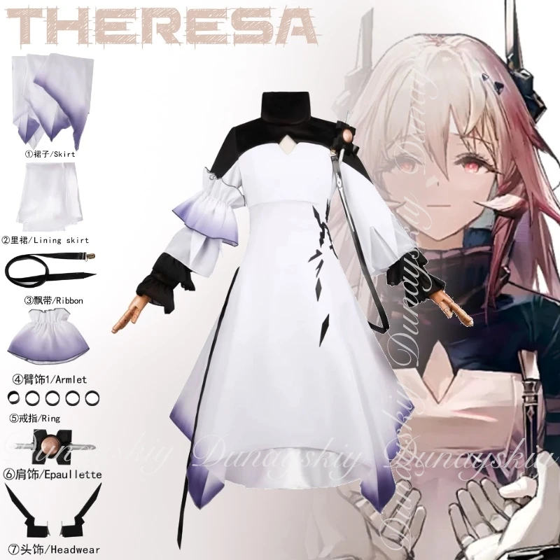 Arknights Game Theresa Косплей Нежные женщины Вельзеуб с белым платьем и париком градиентного цвета Косплей disfraz Полный костюм
Arknights Game Theresa Косплей Нежные женщины Вельзеуб с белым платьем и париком градиентного цвета Косплей disfraz Полный костюм