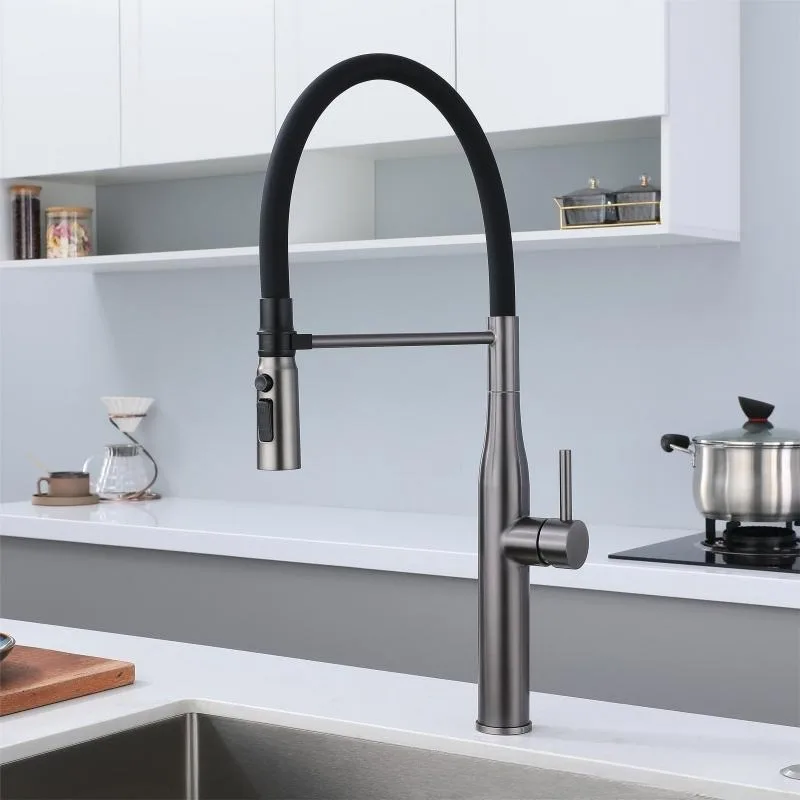304 Stainless Steel Magnetic Kitchen Faucet with Flexible Silicone Hose for Sink Hot and Cold Water
304 Stainless Steel Magnetic Kitchen Faucet with Flexible Silicone Hose for Sink Hot and Cold Water