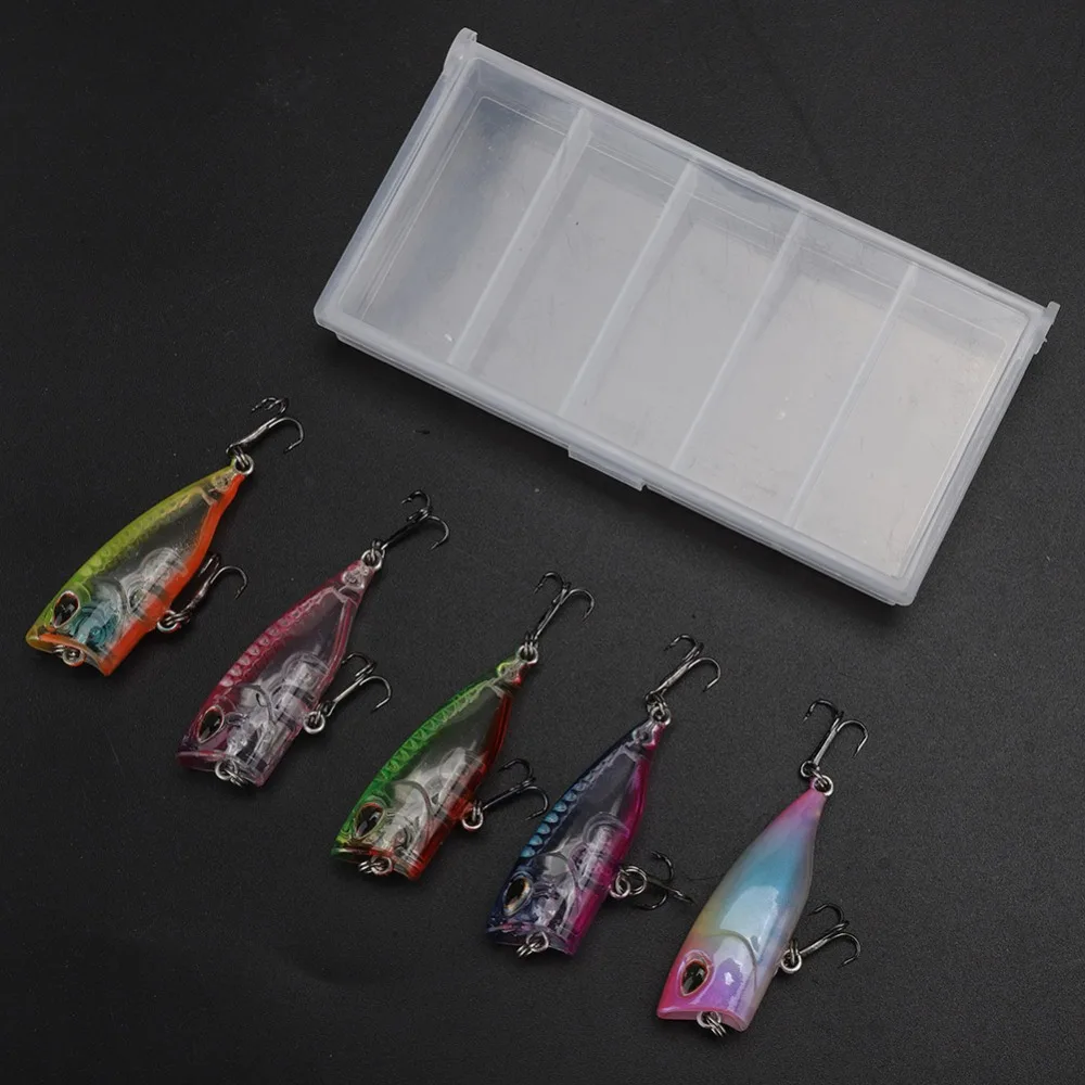 5PCS 4cm 3.5g Topwater Popper Lures Plastic with Sharp Treble Hook Mini Popper Fishing Lures Colorful Floating Artificial Bait
5PCS 4cm 3.5g Topwater Popper Lures Plastic with Sharp Treble Hook Mini Popper Fishing Lures Colorful Floating Artificial Bait