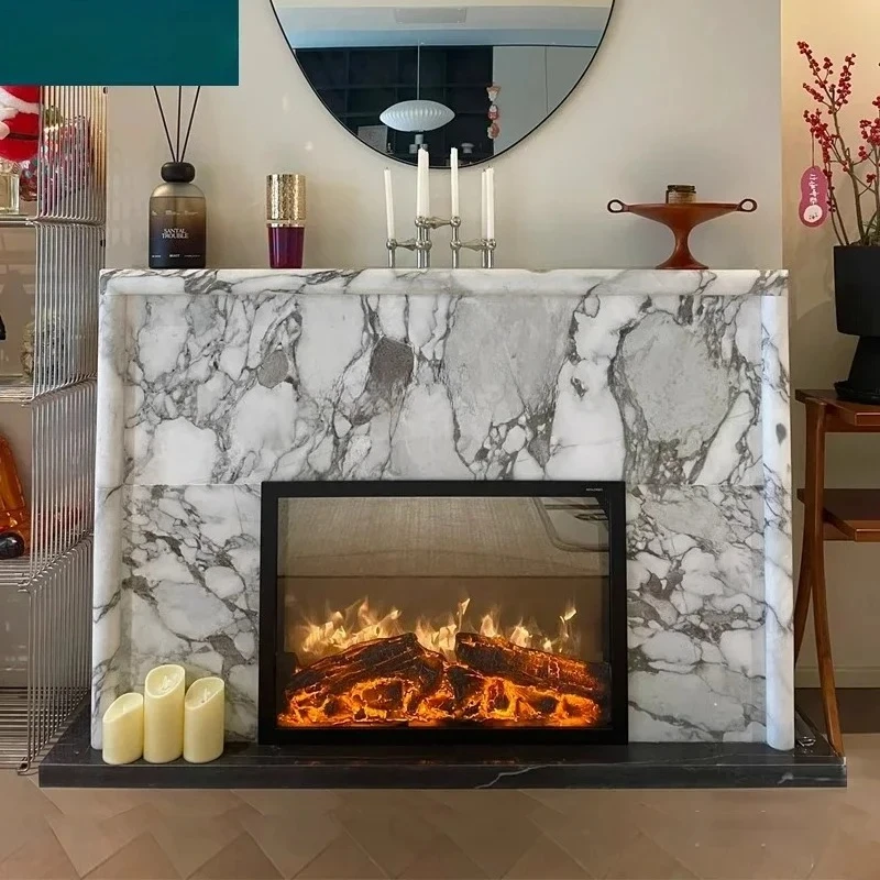 A57 Large white stone fireplace American living room decorative cabinet natural marble fireplace stone carving customization
A57 Large white stone fireplace American living room decorative cabinet natural marble fireplace stone carving customization