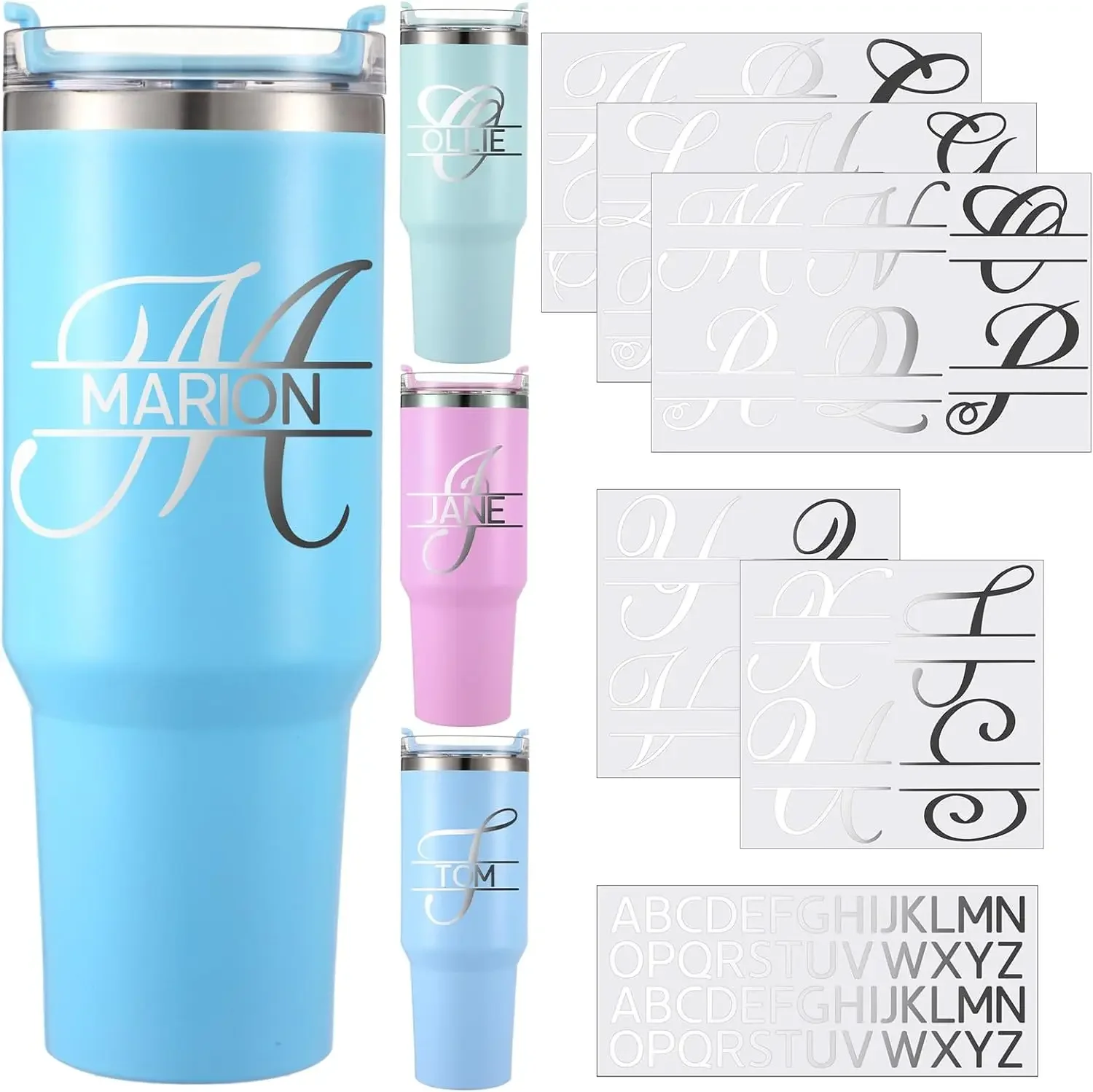 Custom Split Letter Stickers for Water Bottles, 10 Sheets Waterproof Vinyl Name Decals for Tumblers, Cups, Laptops, DIY Crafts (Silver)
Custom Split Letter Stickers for Water Bottles, 10 Sheets Waterproof Vinyl Name Decals for Tumblers, Cups, Laptops, DIY Crafts (Silver)
