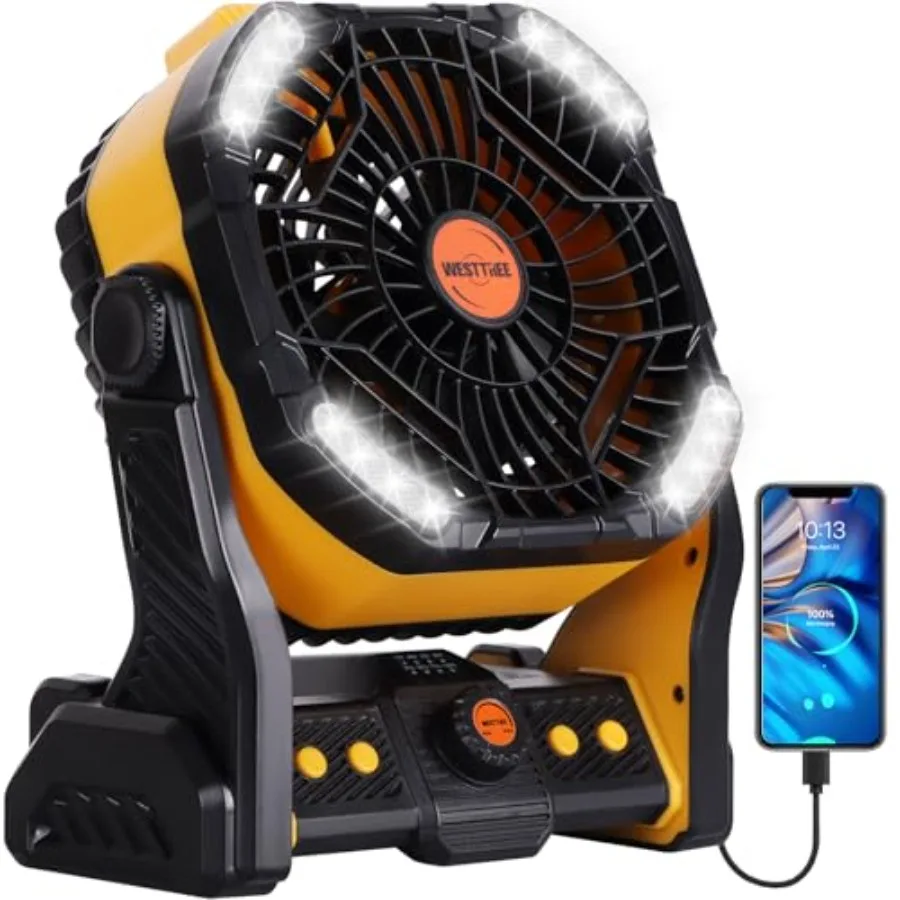 20000mAh Camping Fan with LED Lantern USB Tpye C Rechargeable Battery Operated Outdoor Tent Fan with Light and Hook 270° Pivot
20000mAh Camping Fan with LED Lantern USB Tpye C Rechargeable Battery Operated Outdoor Tent Fan with Light and Hook 270° Pivot