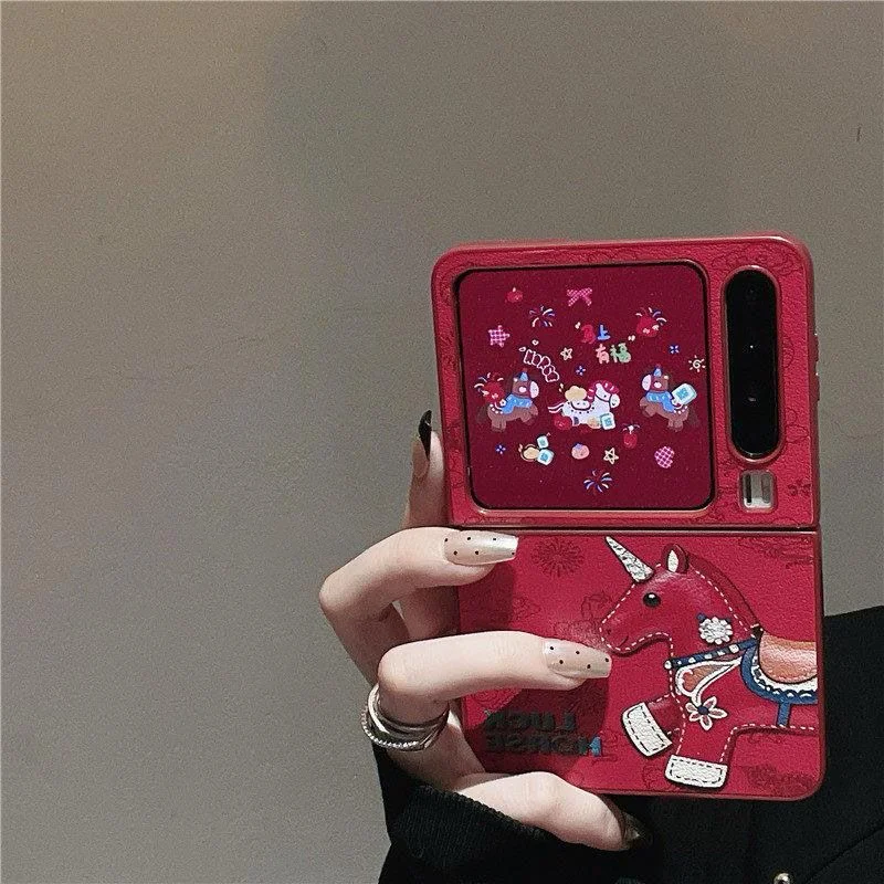 New Year Red Phone Case for Samsung Z Flip 6 7 ZFlip5 OPPO Find N3 N2Flip /Xiaomi Mix Flip Casing Horse Pattern Shockproof Cover
New Year Red Phone Case for Samsung Z Flip 6 7 ZFlip5 OPPO Find N3 N2Flip /Xiaomi Mix Flip Casing Horse Pattern Shockproof Cover