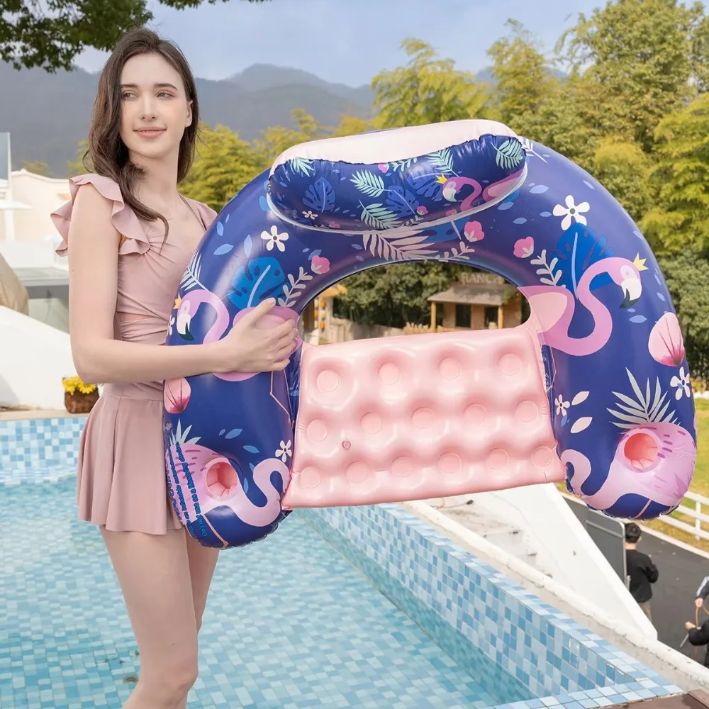 U Shaped Inflatable Pool Float Chair with Flamingo Print Adult Water Lounger with Backrest Thickened PVC Floating Bed for Pool
U Shaped Inflatable Pool Float Chair with Flamingo Print Adult Water Lounger with Backrest Thickened PVC Floating Bed for Pool