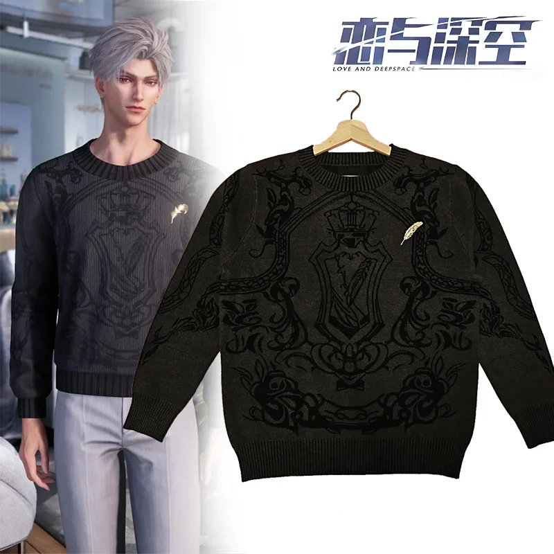 Game Love and Deepspace Sylus Cosplay Adult Men Costume Black Knitted Sweater Brooch Accessory Pullover Halloween Outfits
Game Love and Deepspace Sylus Cosplay Adult Men Costume Black Knitted Sweater Brooch Accessory Pullover Halloween Outfits