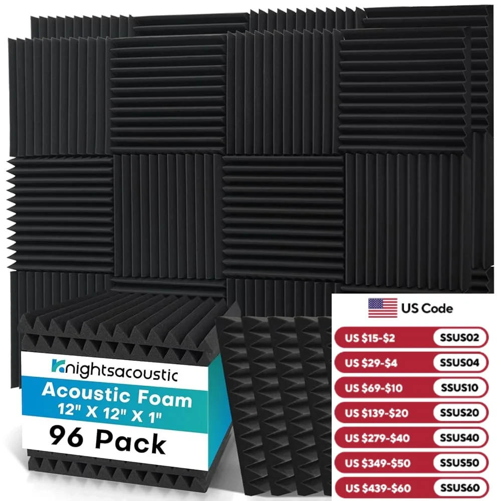 96 Pack Sound-Absorbing Foam Acoustic Foam Panels Wall Soundproofing Studio Acoustic Treatment Sound Absorbing Material
96 Pack Sound-Absorbing Foam Acoustic Foam Panels Wall Soundproofing Studio Acoustic Treatment Sound Absorbing Material