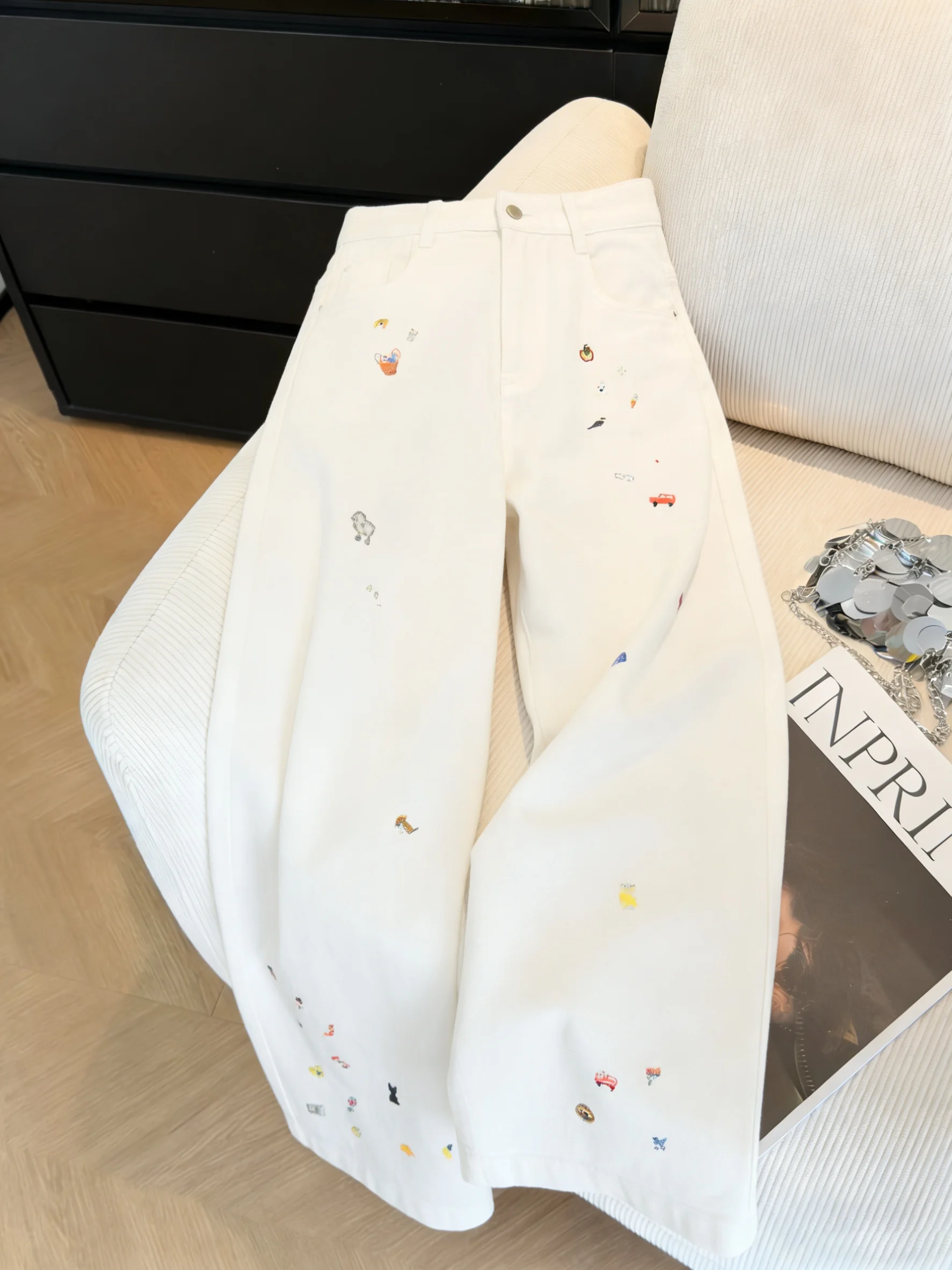 White Ele Splaed Ink High Waist Straight Leg Denim Jeans Women's Spring Autumn Loose Wide Leg Pants Casual Sle
White Ele Splaed Ink High Waist Straight Leg Denim Jeans Women's Spring Autumn Loose Wide Leg Pants Casual Sle