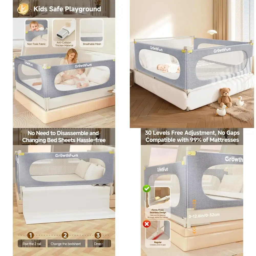 Регулируемая по высоте направляющая для детской кровати для кровати размера «queen-size» (78,7x78,7x59) — серый
Регулируемая по высоте направляющая для детской кровати для кровати размера «queen-size» (78,7x78,7x59) — серый