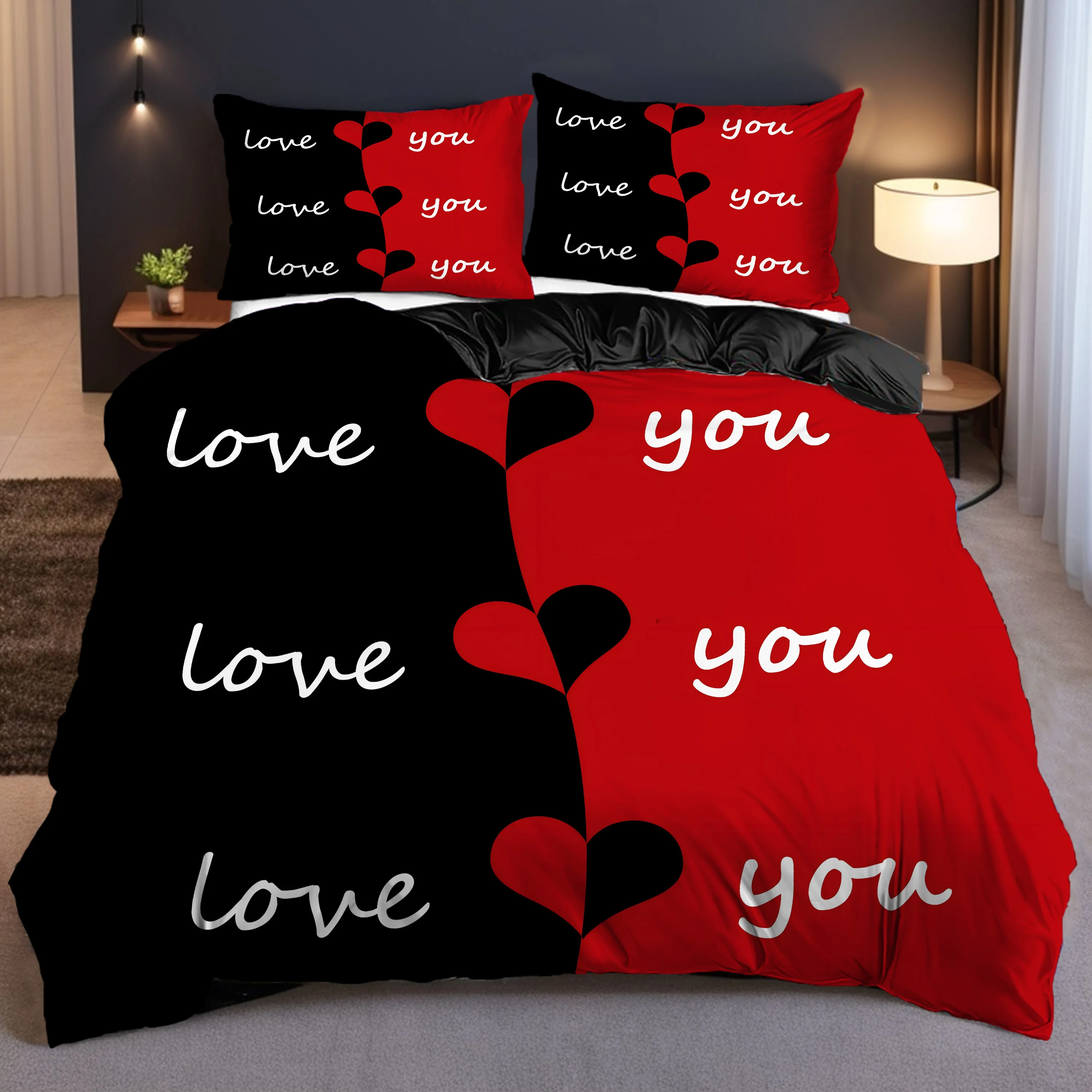 Комплект пододеяльников с 3D принтом Love Pattern, черный, красный цвет, комплект постельного белья в парном стиле, домашний текстиль, пододеяльник, наволочки
Комплект пододеяльников с 3D принтом Love Pattern, черный, красный цвет, комплект постельного белья в парном стиле, домашний текстиль, пододеяльник, наволочки