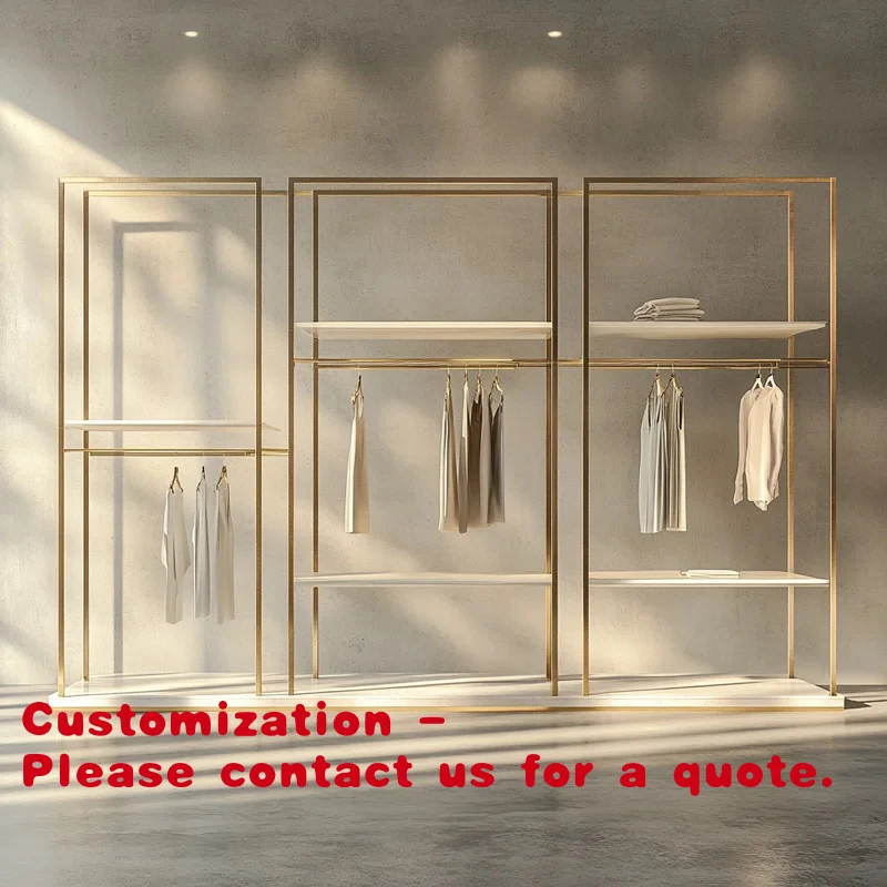 custom.New Design Gold Metal Boutique Clothing Rack Cloth Store Decoration Display Furniture Hanging Wall Mounted Clothes Rack
custom.New Design Gold Metal Boutique Clothing Rack Cloth Store Decoration Display Furniture Hanging Wall Mounted Clothes Rack