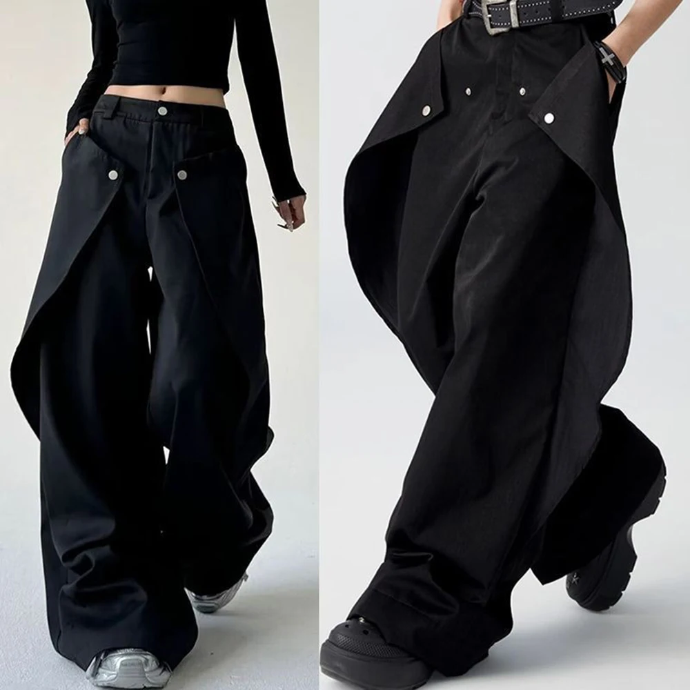 Mens Trousers Stitching Double-Layer Design Casual Pants Streetwear Fashion Grunge Old Money Men Wide-Leg Pants Men'S Wear 2025
Mens Trousers Stitching Double-Layer Design Casual Pants Streetwear Fashion Grunge Old Money Men Wide-Leg Pants Men'S Wear 2025