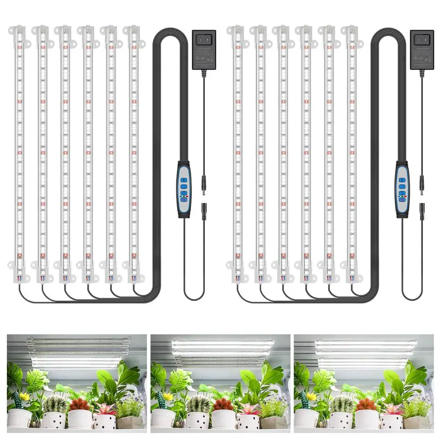 Grow Light, 360 LEDs Full Spectrum Plant Light for Indoor Plants, 6 Bars 16 in Grow Light Strip with Auto Timer 6 12 16 Hrs, 3 S
Grow Light, 360 LEDs Full Spectrum Plant Light for Indoor Plants, 6 Bars 16 in Grow Light Strip with Auto Timer 6 12 16 Hrs, 3 S