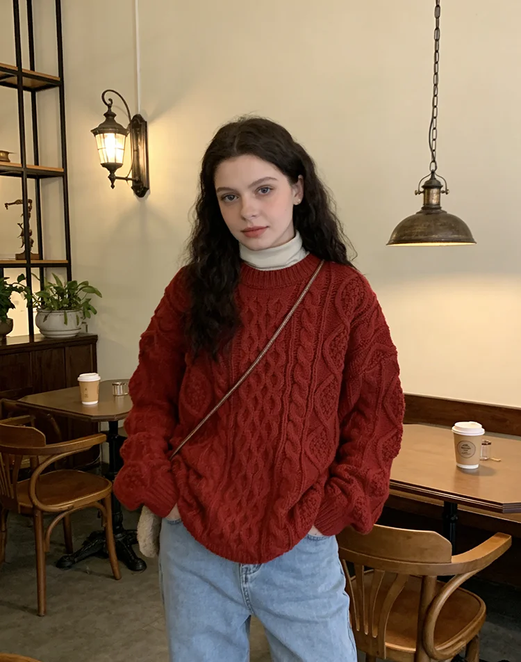 Pullovers For Women Sweater Beautiful Autumn Winter Casual Solid O-Neck Loose Fit Chic Ins Tender Lazy Style Thickened Christmas
Pullovers For Women Sweater Beautiful Autumn Winter Casual Solid O-Neck Loose Fit Chic Ins Tender Lazy Style Thickened Christmas