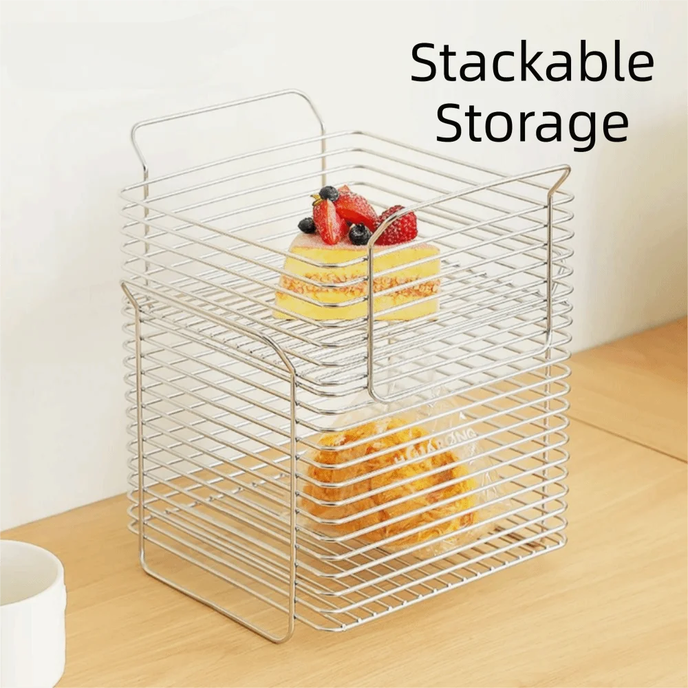 Stainless Steel Desktop Storage Basket Non-Slip Stackable Kitchen Storage Rack Metal Wire Rust-Resistant Fruit Vegetable Basket
Stainless Steel Desktop Storage Basket Non-Slip Stackable Kitchen Storage Rack Metal Wire Rust-Resistant Fruit Vegetable Basket