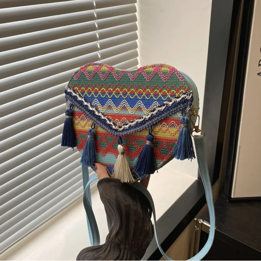 Сумки через плечо в форме любви в этническом стиле, большая вместительная тканая сумка, сумка через плечо с бахромой, сумка-мессенджер с геометрическим рисунком
Сумки через плечо в форме любви в этническом стиле, большая вместительная тканая сумка, сумка через плечо с бахромой, сумка-мессенджер с геометрическим рисунком