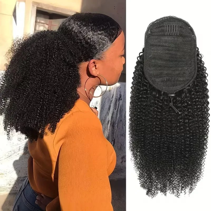 Afro Kinky Curly Human Hair Clip In Ponytail Natural Look Voluminous Curls Soft Texture Adjustable Elastic Band 1pc for Women
Afro Kinky Curly Human Hair Clip In Ponytail Natural Look Voluminous Curls Soft Texture Adjustable Elastic Band 1pc for Women