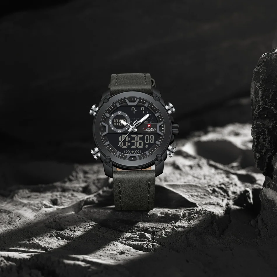 New Style NAVIFORCE Super Cool Style Men's Wristwatch Dual Display Time Genuine Leather Waterproof Alarm Clock Mode Boys' Watch
New Style NAVIFORCE Super Cool Style Men's Wristwatch Dual Display Time Genuine Leather Waterproof Alarm Clock Mode Boys' Watch