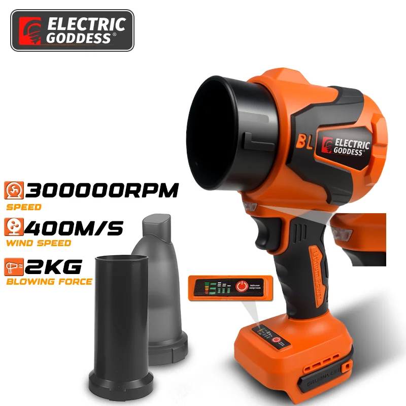 Electric Goddess 400M/S Brushless Electric Blowers Jet Fan 300000RPM Handheld Leaf Turbo Blower for Makita 18V Battery pins
Electric Goddess 400M/S Brushless Electric Blowers Jet Fan 300000RPM Handheld Leaf Turbo Blower for Makita 18V Battery pins