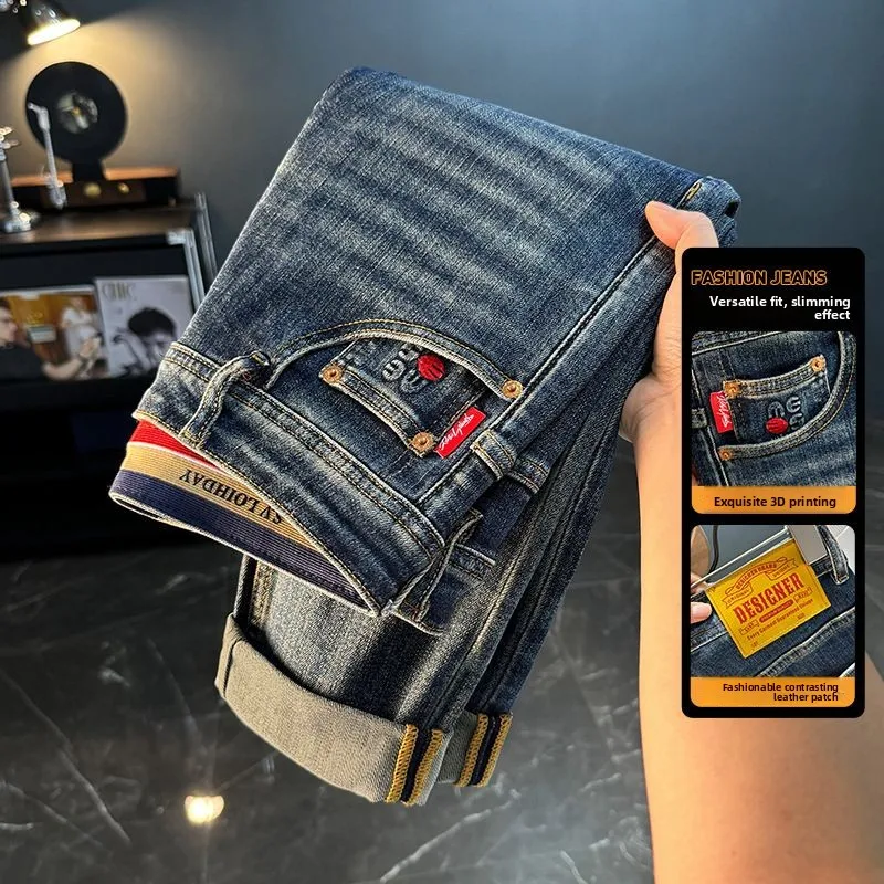 High-End Men's Vintage Feeling Distressed Straight Leg Casual Pants Design Trendy Print Slimming Long Jeans Autumn Season
High-End Men's Vintage Feeling Distressed Straight Leg Casual Pants Design Trendy Print Slimming Long Jeans Autumn Season