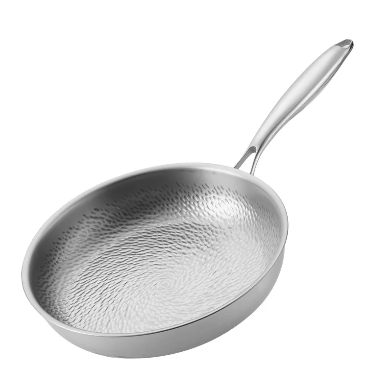 Three-layer pure titanium hammer type professional frying pan with stainless steel bottom, suitable for kitchen induction cooker
Three-layer pure titanium hammer type professional frying pan with stainless steel bottom, suitable for kitchen induction cooker