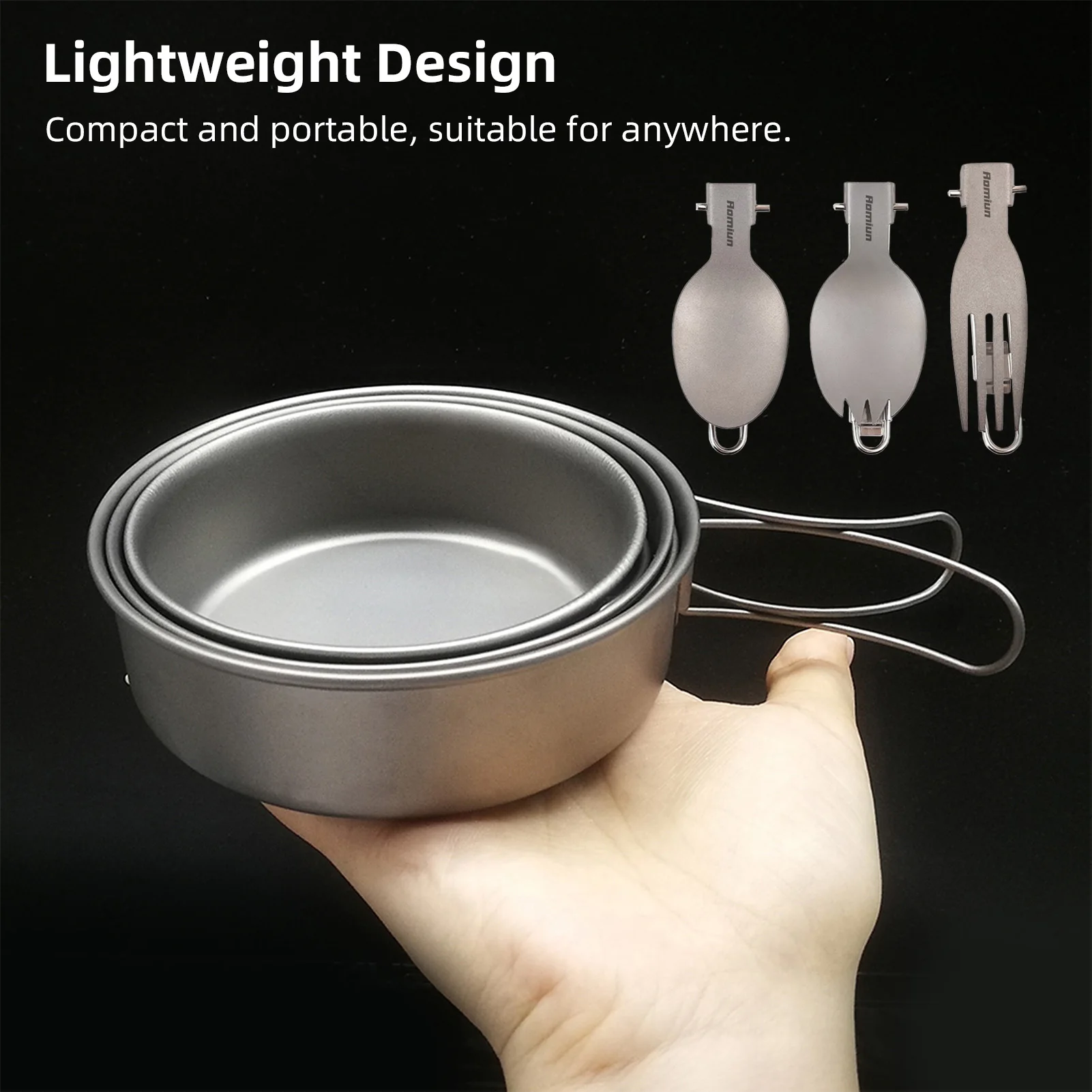 Camping Bowl and Utensil Set 3 Bowls Spoon Fork Combo Titanium Bowl with Folding Handle Ultralight Hiking Titanium
Camping Bowl and Utensil Set 3 Bowls Spoon Fork Combo Titanium Bowl with Folding Handle Ultralight Hiking Titanium