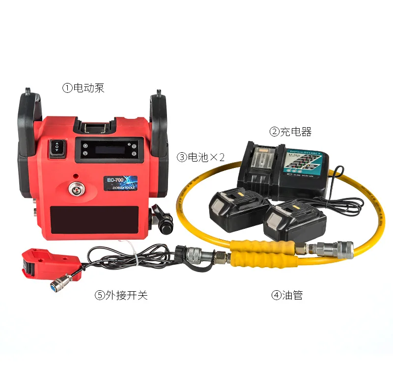 Rechargeable Hydraulic Electric Pump EC-700 Small Ultra-high Pressure Oil Pump 18V Lithium Battery
Rechargeable Hydraulic Electric Pump EC-700 Small Ultra-high Pressure Oil Pump 18V Lithium Battery