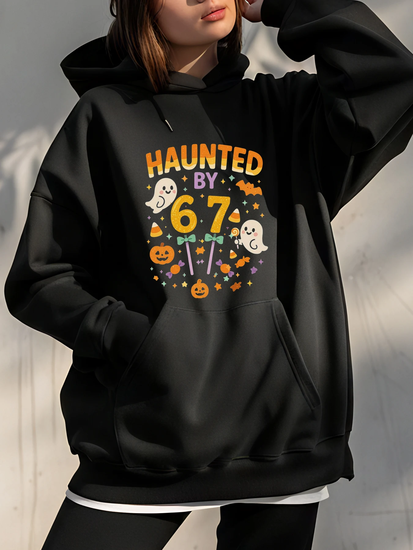 Толстовка с капюшоном на Хэллоуин с привидениями 67, женская повседневная толстовка с принтом тыквы-призрака, осенне-зимний модный пуловер для девочек
Толстовка с капюшоном на Хэллоуин с привидениями 67, женская повседневная толстовка с принтом тыквы-призрака, осенне-зимний модный пуловер для девочек