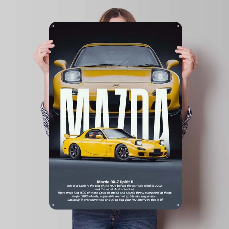 Mazda RX 7 Spirit R Metal Signs Classic Car Poster Art of Murals Tinplate Sign for Garage Wall Art Decoration Home Decor Items
Mazda RX 7 Spirit R Metal Signs Classic Car Poster Art of Murals Tinplate Sign for Garage Wall Art Decoration Home Decor Items