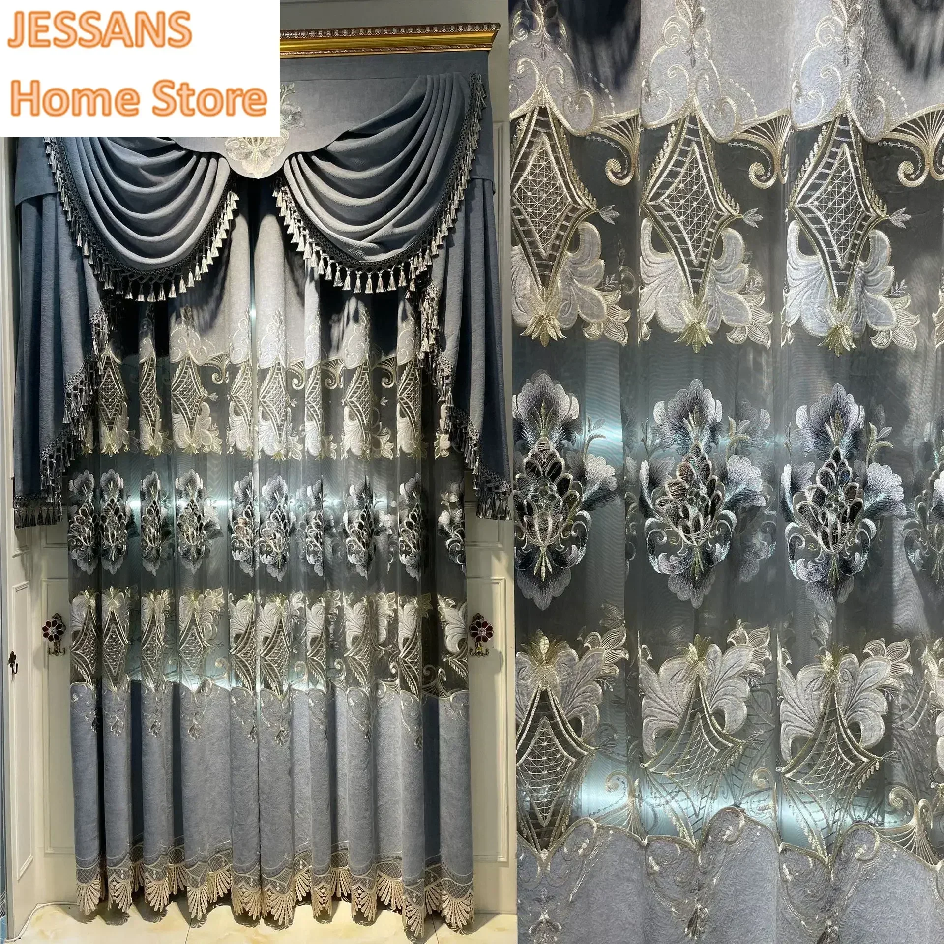 European Grey Phoenix Embroidery Retro Lace Villa Blackout Curtains for Living Dining Room Bedroom Tulle Valance Custom Size
European Grey Phoenix Embroidery Retro Lace Villa Blackout Curtains for Living Dining Room Bedroom Tulle Valance Custom Size
