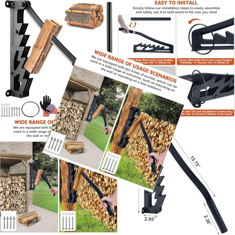 Wall Mounted Kindling Splitter for Indoor and Outdoor Use Metal Black Extended Handle for Enhanced Leverage and Portability
Wall Mounted Kindling Splitter for Indoor and Outdoor Use Metal Black Extended Handle for Enhanced Leverage and Portability