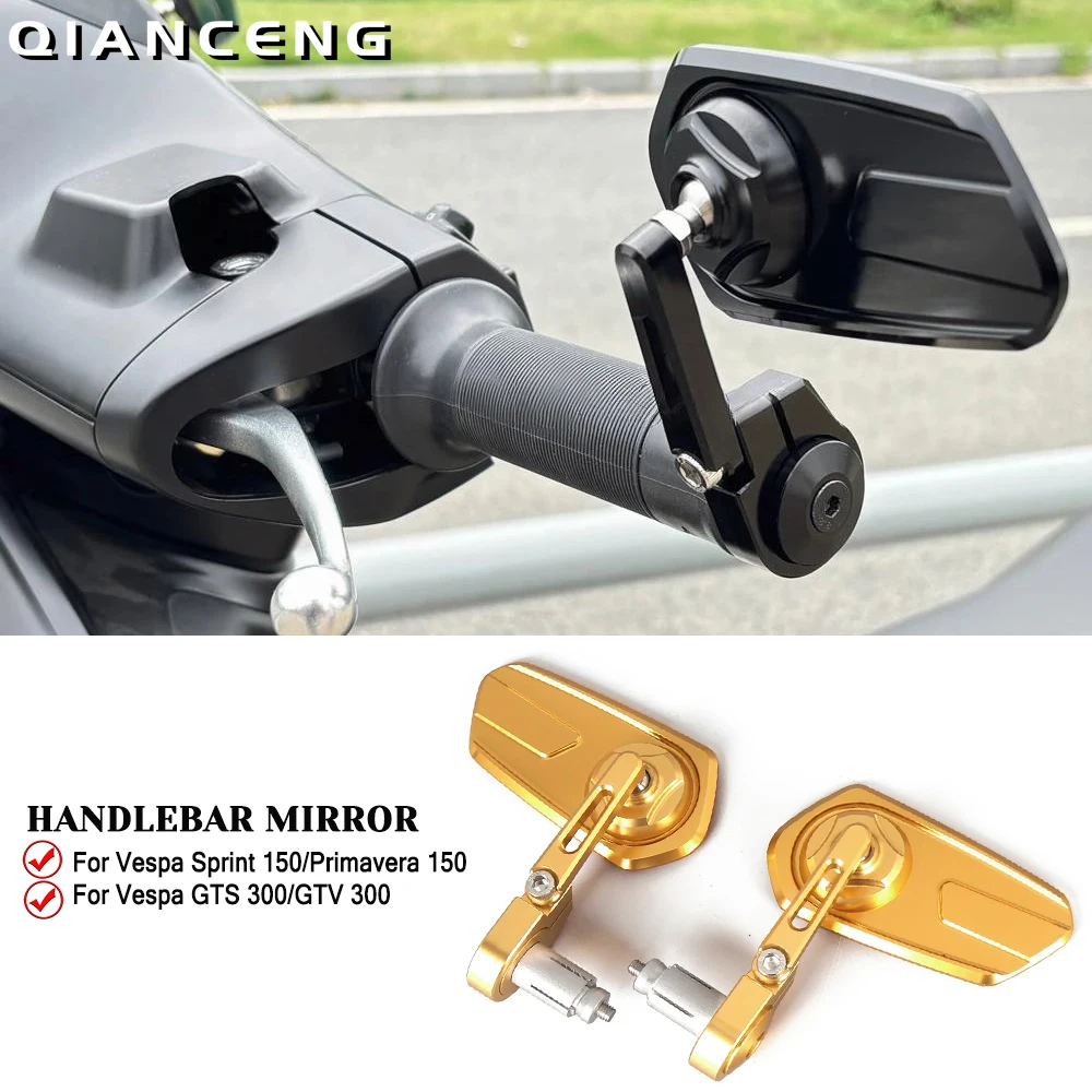 CNC Rearview Mirrors Blue Glass Scooter Bar End Handlebar Mirror Rear View Mirror For Vespa Sprint Primavera 150 GTV GTS 300
CNC Rearview Mirrors Blue Glass Scooter Bar End Handlebar Mirror Rear View Mirror For Vespa Sprint Primavera 150 GTV GTS 300