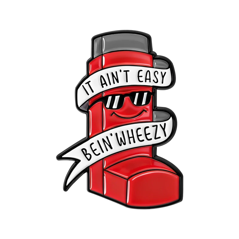 Funny Pink Asthma Inhaler Brooch Enamel Pins Custom IT AIN'T EASY BEIN' WHEEZY Metal Brooches Backpack Lapel Badge Jewelry Gifts
Funny Pink Asthma Inhaler Brooch Enamel Pins Custom IT AIN'T EASY BEIN' WHEEZY Metal Brooches Backpack Lapel Badge Jewelry Gifts