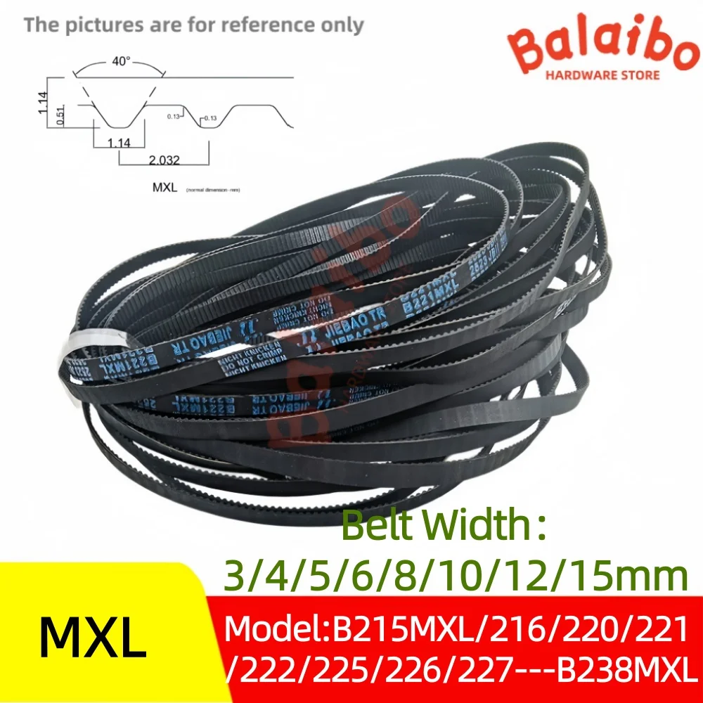 High Torque Rubber MXL Timing Belt Width 3/4/5/6/8/10/12/15mm Model number B215MXL/216/220/221/222/225/226/227/228---B238MXL
High Torque Rubber MXL Timing Belt Width 3/4/5/6/8/10/12/15mm Model number B215MXL/216/220/221/222/225/226/227/228---B238MXL