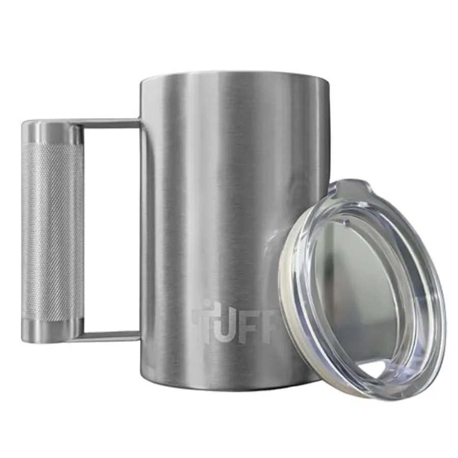 16 oz Insulated Stainless Steel Mug with Barbell Handle Vacuum Insulated with Splash Proof Lid Silver
16 oz Insulated Stainless Steel Mug with Barbell Handle Vacuum Insulated with Splash Proof Lid Silver