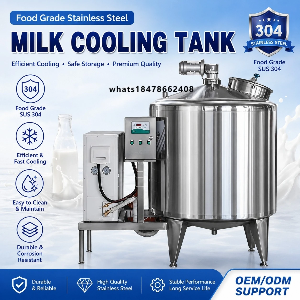 Stainless Steel 500 Litre Vertical Milk Cooling Tank Dairy Milk Chilling Cooler Mixing Tank With Agitator Liquid Heating Mixer
Stainless Steel 500 Litre Vertical Milk Cooling Tank Dairy Milk Chilling Cooler Mixing Tank With Agitator Liquid Heating Mixer