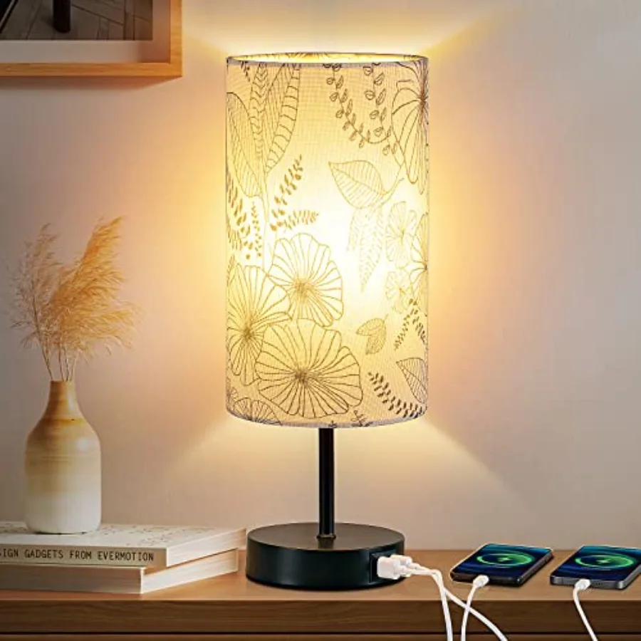 Touch Control Bedside Lamp with 2 USB Ports, 3-Way Dimmable Table lamp for Bedroom, Nightstand Lamp with Round Flower Fabric Sh
Touch Control Bedside Lamp with 2 USB Ports, 3-Way Dimmable Table lamp for Bedroom, Nightstand Lamp with Round Flower Fabric Sh