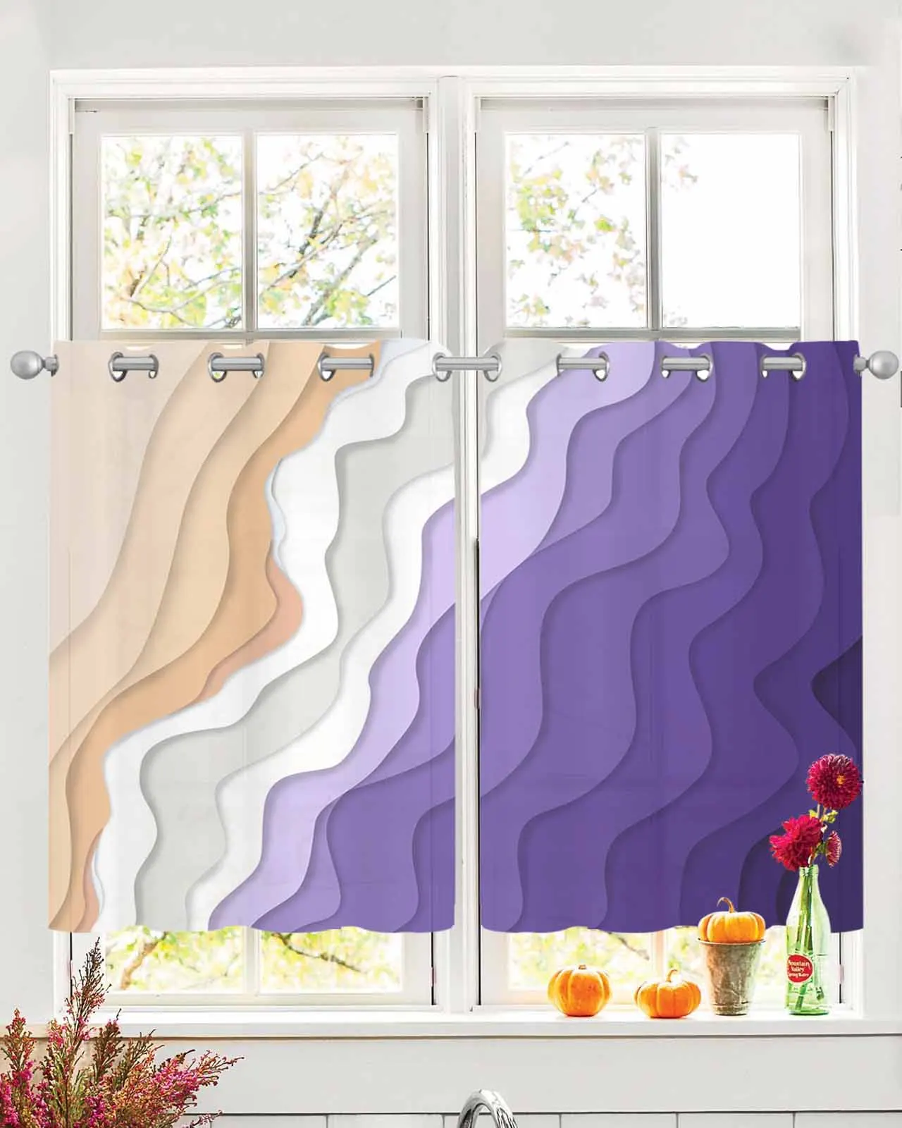 Khaki Purple Wave Gradient Sheer Curtains For Living Room Window Transparent Voile Tulle Curtain Cortinas Drapes Home Decor
Khaki Purple Wave Gradient Sheer Curtains For Living Room Window Transparent Voile Tulle Curtain Cortinas Drapes Home Decor