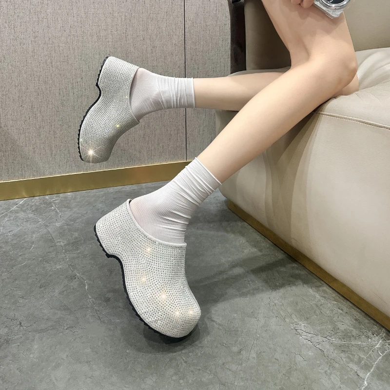 Heeled Ankle-length Full-diamond Women's Fashion Slip-on Shoes That Slim The Legs, Versatile, Comfortable and Slip-resistant
Heeled Ankle-length Full-diamond Women's Fashion Slip-on Shoes That Slim The Legs, Versatile, Comfortable and Slip-resistant