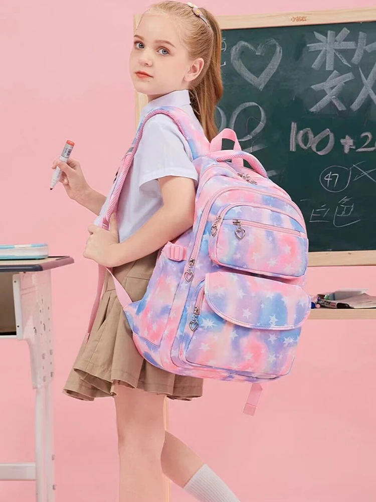 School Backpack Tie Dye Star Print Large Capacity Waterproof Lightweight Spine Protection For Female Students Daily School Use
School Backpack Tie Dye Star Print Large Capacity Waterproof Lightweight Spine Protection For Female Students Daily School Use