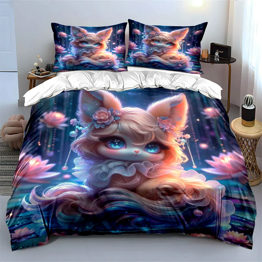 3pcs Dreamy fox tail and lotus flowers Duvet Cover Set with 3D Printing Design Soft Polyester Bedding Set All-Season Comfort
3pcs Dreamy fox tail and lotus flowers Duvet Cover Set with 3D Printing Design Soft Polyester Bedding Set All-Season Comfort