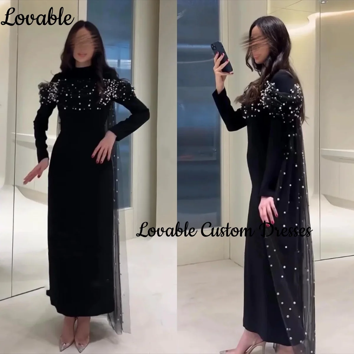 Black Column Formal Occasion Dresses Scoop Neckline Customize Floor-Length Dress Women Elegant Luxury Zipper Up Long Sleeves Pro
Black Column Formal Occasion Dresses Scoop Neckline Customize Floor-Length Dress Women Elegant Luxury Zipper Up Long Sleeves Pro